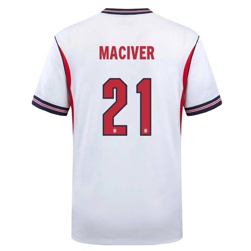 Danxen Pánské Anglie Sandy Maciver #21 Bílá Námořnická Červená Domů Hráčské Dresy 26-28 Dres