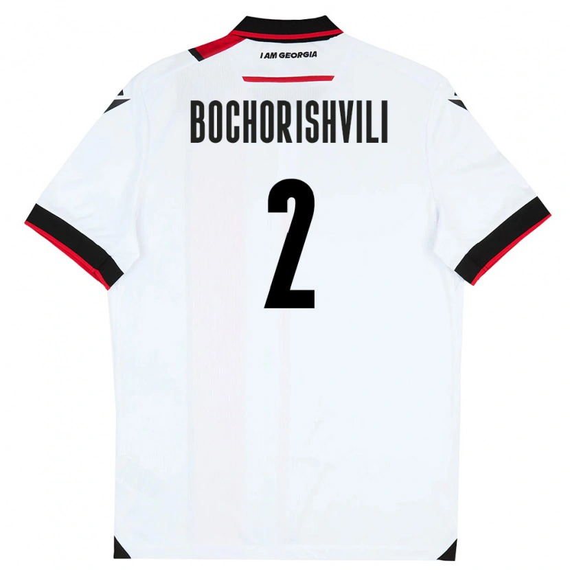 Danxen Pánské Georgia Nikoloz Bochorishvili #2 Bílá Černá Červená Domů Hráčské Dresy 26-28 Dres