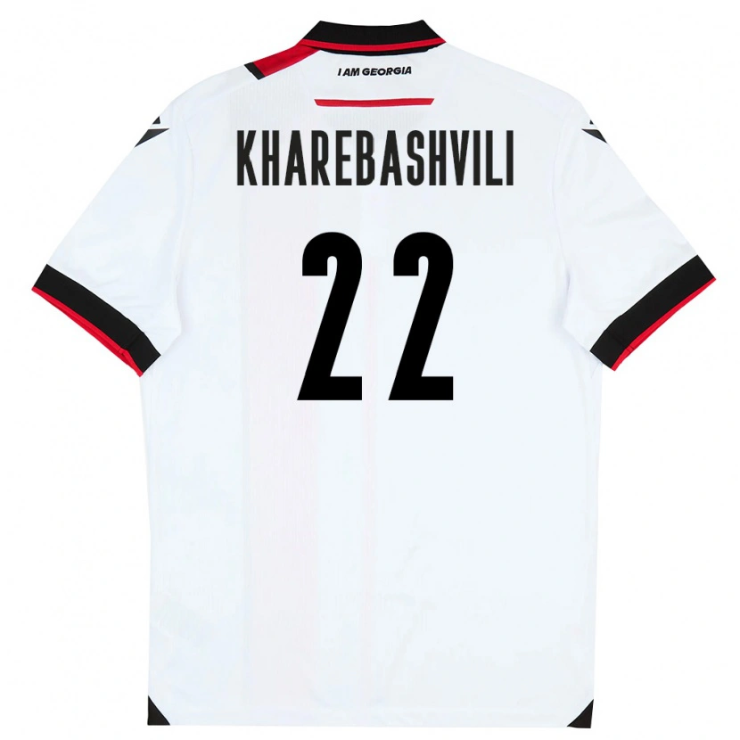 Danxen Pánské Georgia Saba Kharebashvili #22 Bílá Černá Červená Domů Hráčské Dresy 26-28 Dres