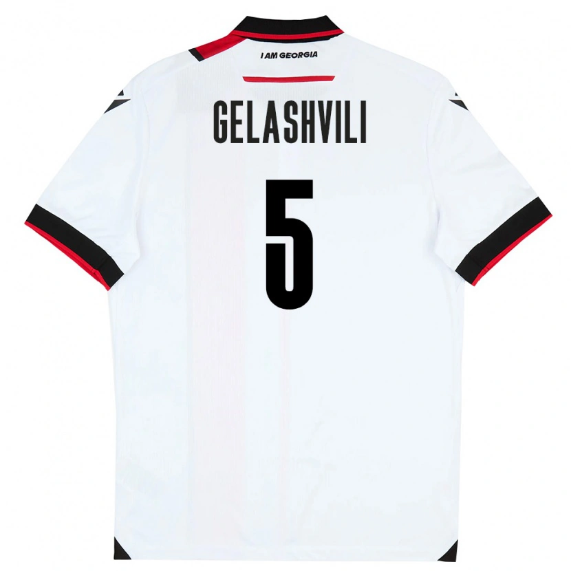 Danxen Pánské Georgia Iva Gelashvili #5 Bílá Černá Červená Domů Hráčské Dresy 26-28 Dres