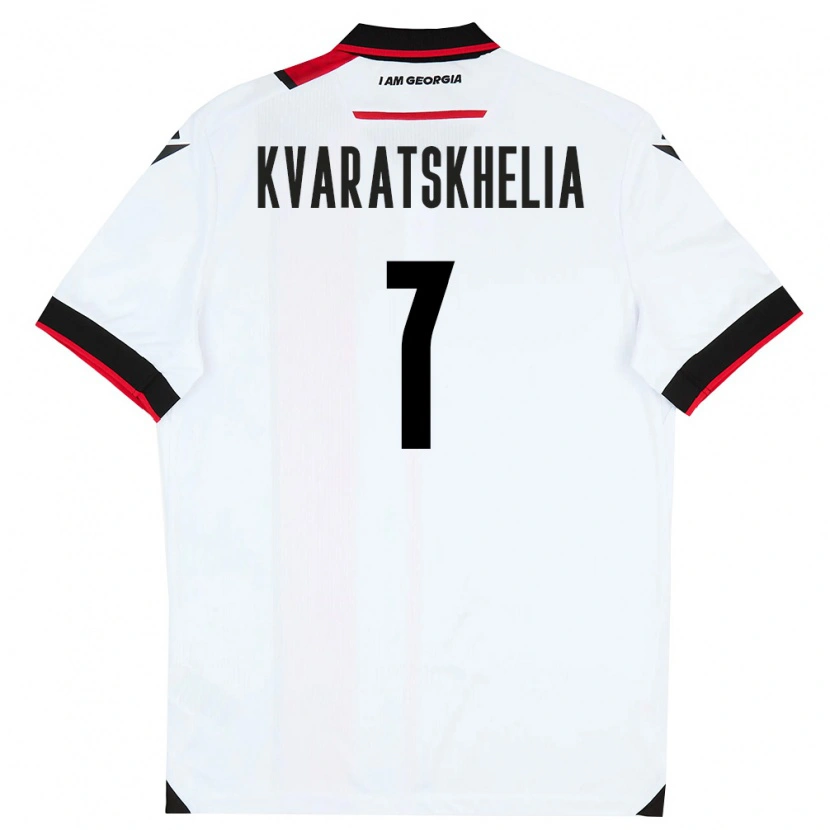 Danxen Pánské Georgia Khvicha Kvaratskhelia #7 Bílá Černá Červená Domů Hráčské Dresy 26-28 Dres