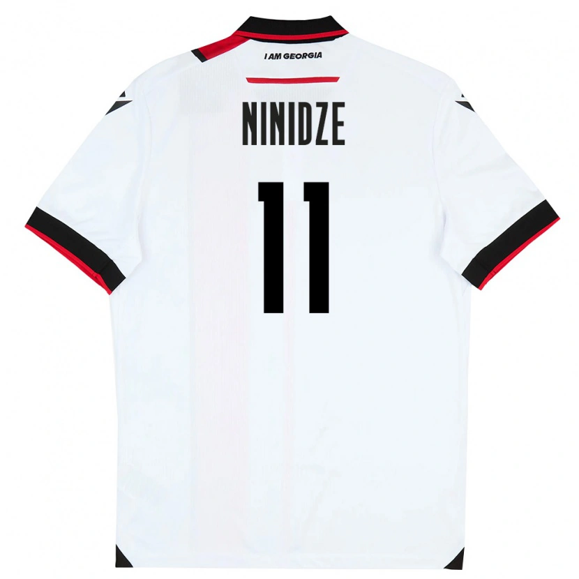Danxen Pánské Georgia Nikoloz Ninidze #11 Bílá Černá Červená Domů Hráčské Dresy 26-28 Dres
