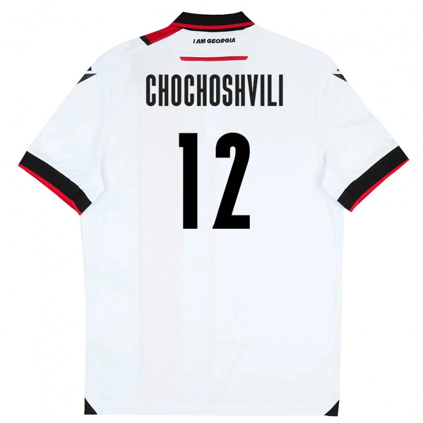Danxen Pánské Georgia Dachi Chochoshvili #12 Bílá Černá Červená Domů Hráčské Dresy 26-28 Dres