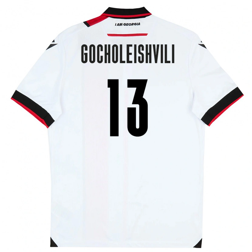 Danxen Pánské Georgia Giorgi Gocholeishvili #13 Bílá Černá Červená Domů Hráčské Dresy 26-28 Dres