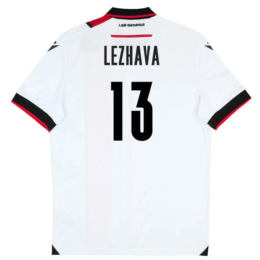 Danxen Pánské Georgia Giorgi Lezhava #13 Bílá Černá Červená Domů Hráčské Dresy 26-28 Dres
