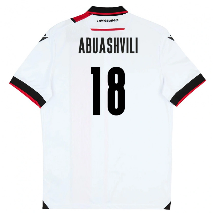 Danxen Pánské Georgia Giorgi Abuashvili #18 Bílá Černá Červená Domů Hráčské Dresy 26-28 Dres