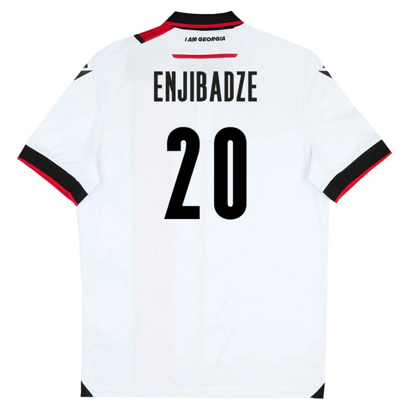 Danxen Pánské Georgia Elene Enjibadze #20 Bílá Černá Červená Domů Hráčské Dresy 26-28 Dres