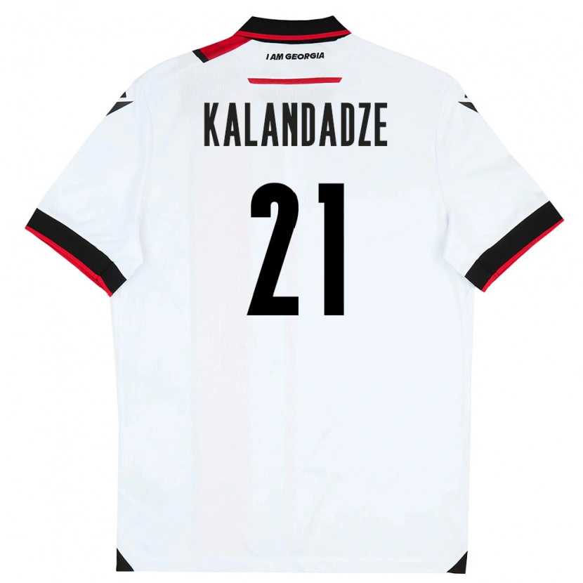 Danxen Pánské Georgia Mariam Kalandadze #21 Bílá Černá Červená Domů Hráčské Dresy 26-28 Dres