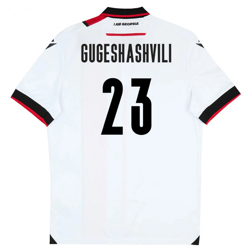 Danxen Pánské Georgia Luka Gugeshashvili #23 Bílá Černá Červená Domů Hráčské Dresy 26-28 Dres