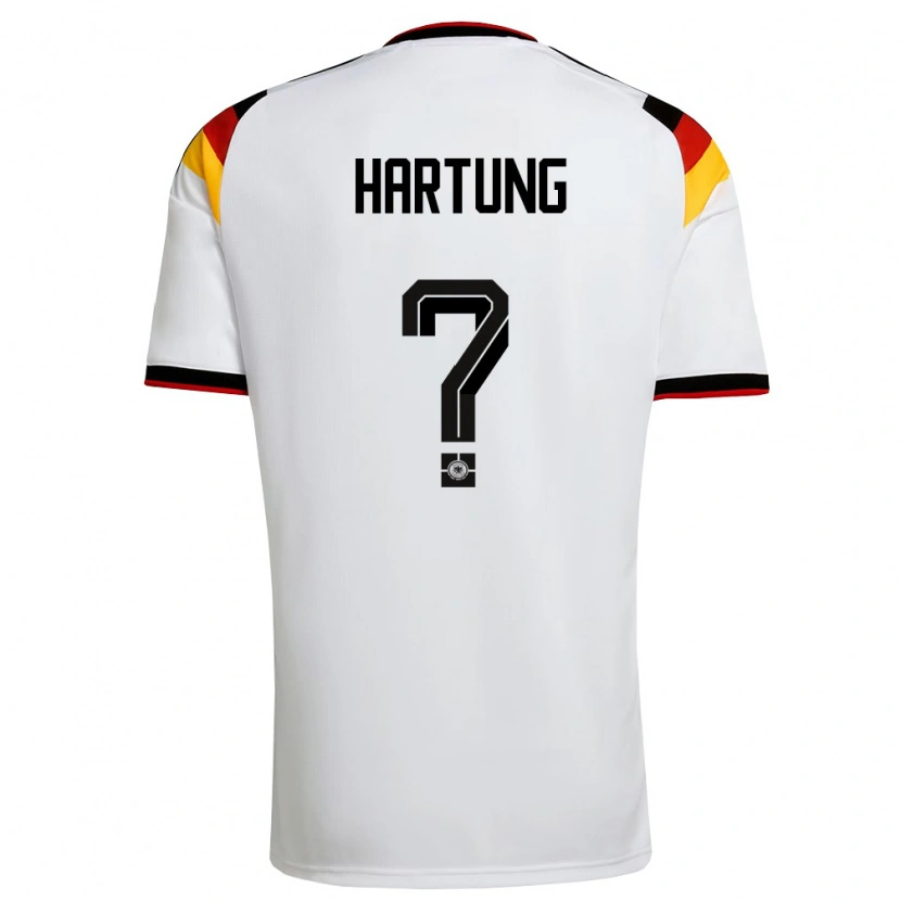 Danxen Pánské Německo Nick Hartung #0 Bílá Černá Červená Domů Hráčské Dresy 26-28 Dres