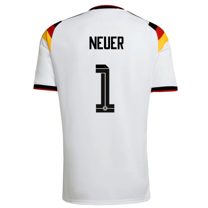 Danxen Pánské Německo Manuel Neuer #1 Bílá Černá Červená Domů Hráčské Dresy 26-28 Dres