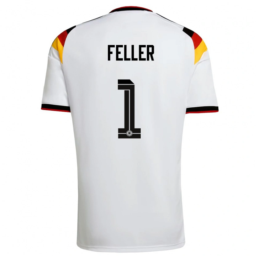 Danxen Pánské Německo Frank Feller #1 Bílá Černá Červená Domů Hráčské Dresy 26-28 Dres