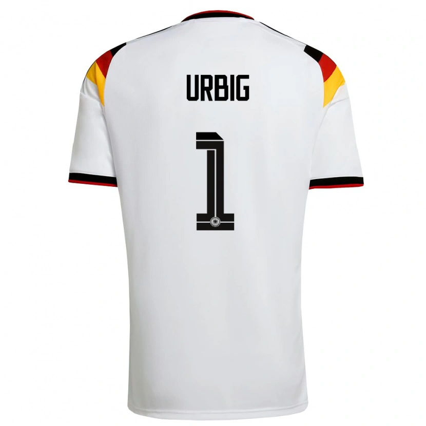 Danxen Pánské Německo Jonas Urbig #1 Bílá Černá Červená Domů Hráčské Dresy 26-28 Dres
