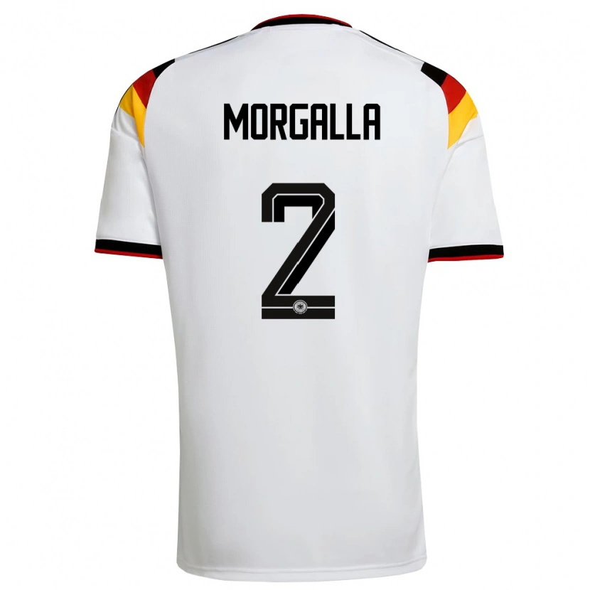 Danxen Pánské Německo Leandro Morgalla #2 Bílá Černá Červená Domů Hráčské Dresy 26-28 Dres