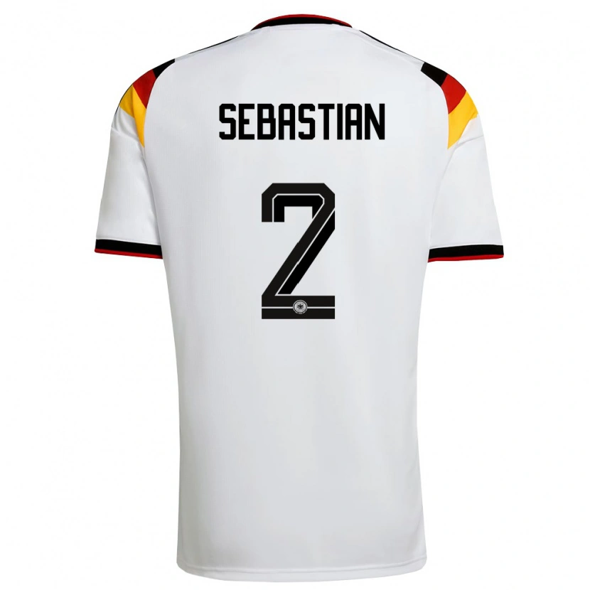 Danxen Pánské Německo Jordy Sebastian #2 Bílá Černá Červená Domů Hráčské Dresy 26-28 Dres