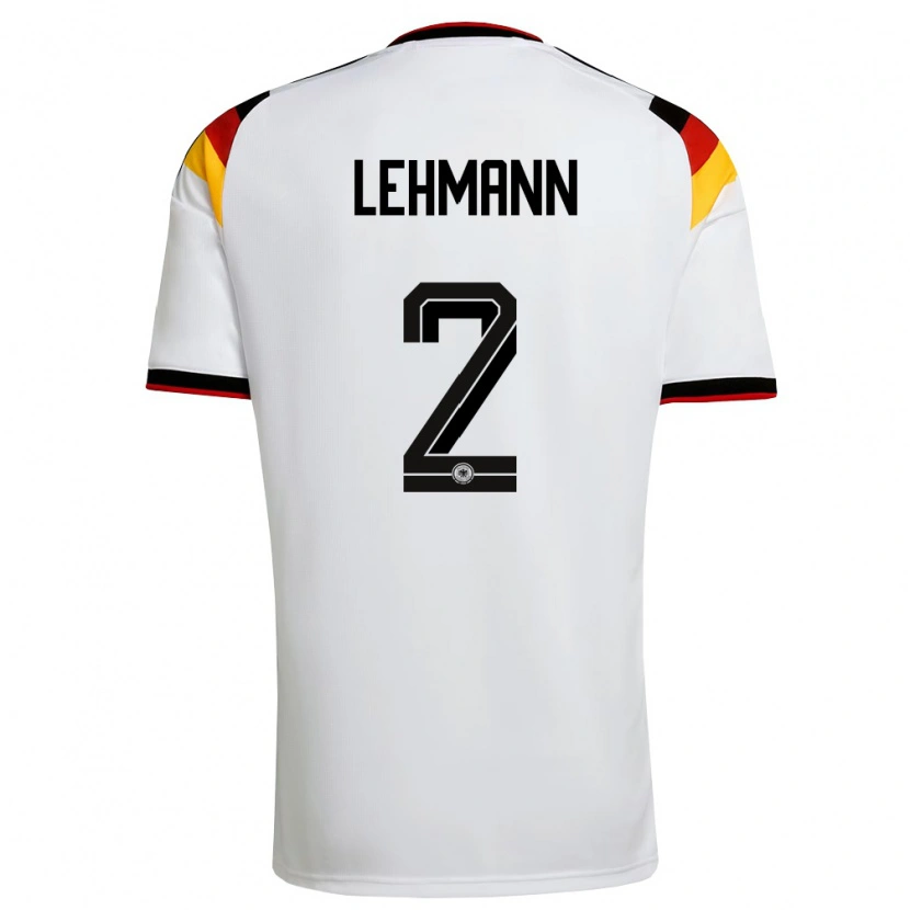 Danxen Pánské Německo Paul Lehmann #2 Bílá Černá Červená Domů Hráčské Dresy 26-28 Dres