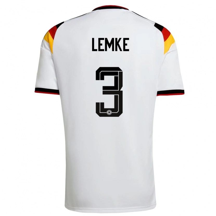 Danxen Pánské Německo Louis Lemke #3 Bílá Černá Červená Domů Hráčské Dresy 26-28 Dres