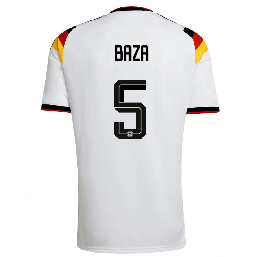 Danxen Pánské Německo Mikael Baza #5 Bílá Černá Červená Domů Hráčské Dresy 26-28 Dres