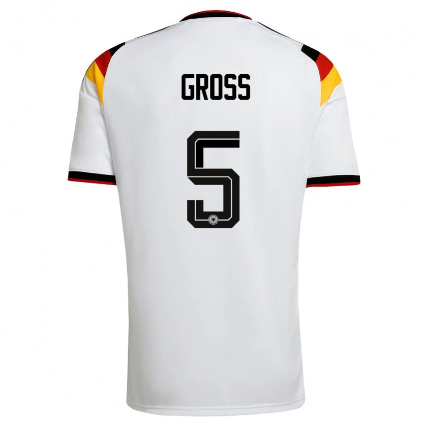 Danxen Pánské Německo Pascal Groß #5 Bílá Černá Červená Domů Hráčské Dresy 26-28 Dres