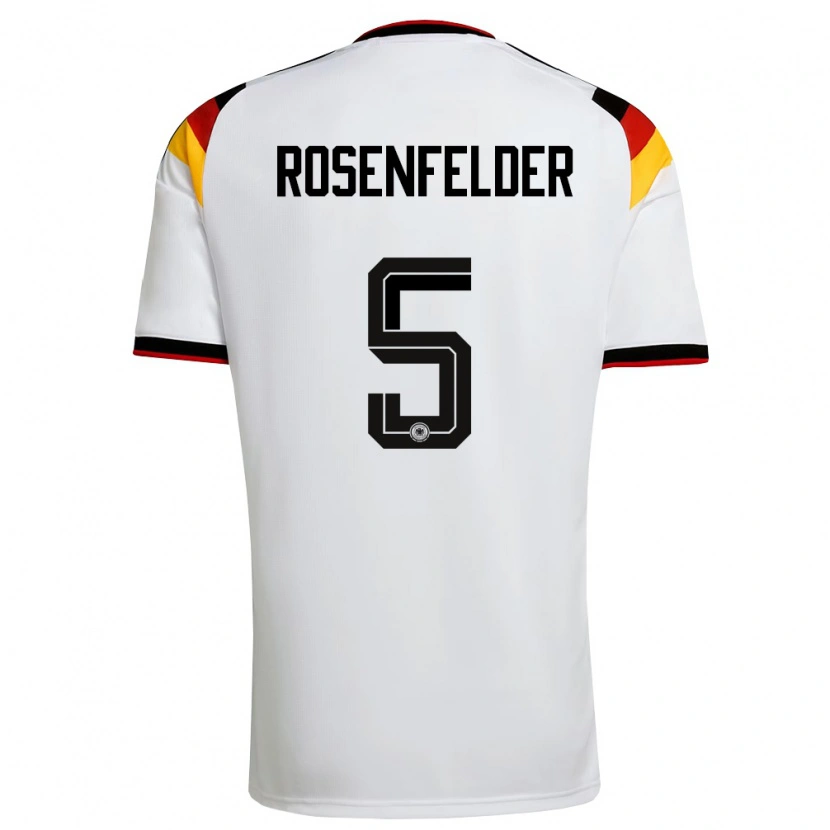 Danxen Pánské Německo Max Rosenfelder #5 Bílá Černá Červená Domů Hráčské Dresy 26-28 Dres