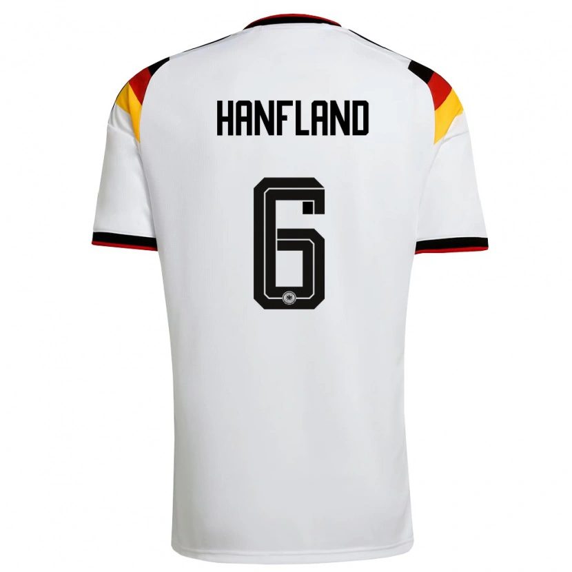 Danxen Pánské Německo Paul Hanfland #6 Bílá Černá Červená Domů Hráčské Dresy 26-28 Dres