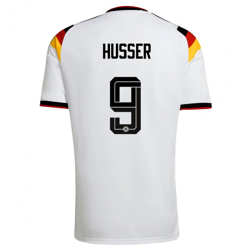 Danxen Pánské Německo Denis Husser #9 Bílá Černá Červená Domů Hráčské Dresy 26-28 Dres