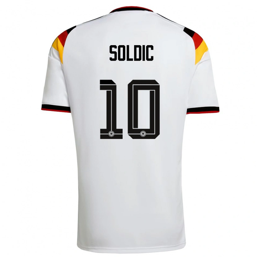 Danxen Pánské Německo Marko Soldic #10 Bílá Černá Červená Domů Hráčské Dresy 26-28 Dres