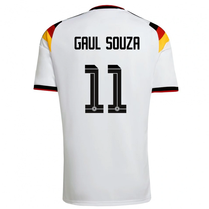 Danxen Pánské Německo Alessandro Gaul Souza #11 Bílá Černá Červená Domů Hráčské Dresy 26-28 Dres