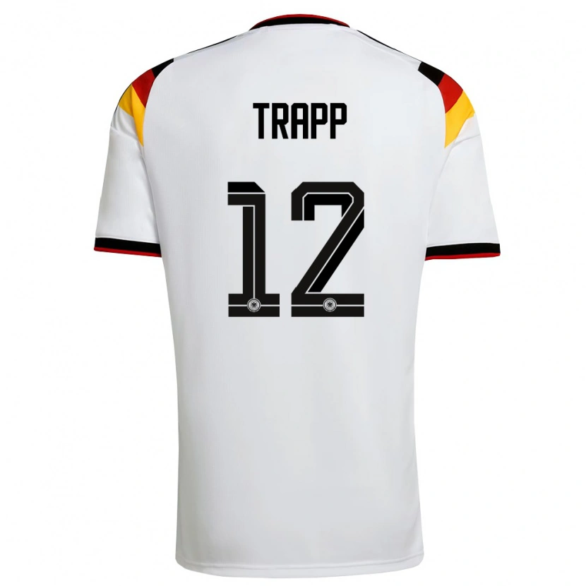Danxen Pánské Německo Kevin Trapp #12 Bílá Černá Červená Domů Hráčské Dresy 26-28 Dres