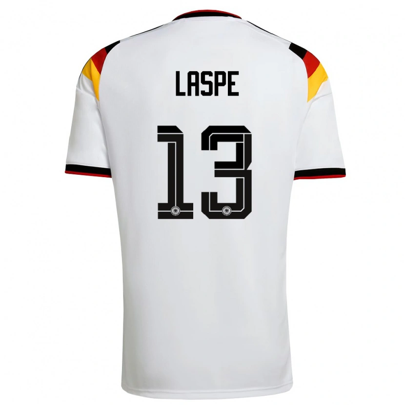 Danxen Pánské Německo Hannes Laspe #13 Bílá Černá Červená Domů Hráčské Dresy 26-28 Dres
