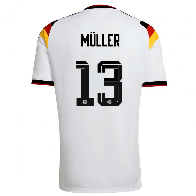 Danxen Pánské Německo Thomas Muller #13 Bílá Černá Červená Domů Hráčské Dresy 26-28 Dres