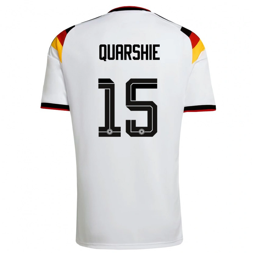 Danxen Pánské Německo Joshua Quarshie #15 Bílá Černá Červená Domů Hráčské Dresy 26-28 Dres