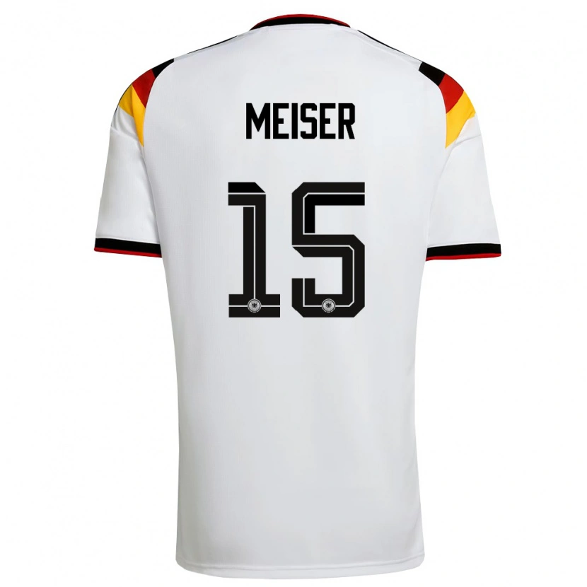 Danxen Pánské Německo Tyler Meiser #15 Bílá Černá Červená Domů Hráčské Dresy 26-28 Dres