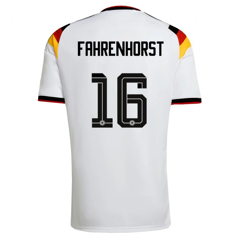 Danxen Pánské Německo Luke Fahrenhorst #16 Bílá Černá Červená Domů Hráčské Dresy 26-28 Dres