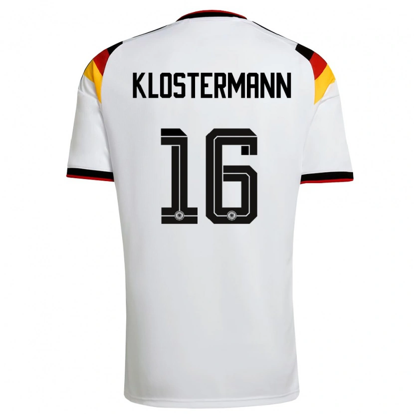 Danxen Pánské Německo Lukas Klostermann #16 Bílá Černá Červená Domů Hráčské Dresy 26-28 Dres