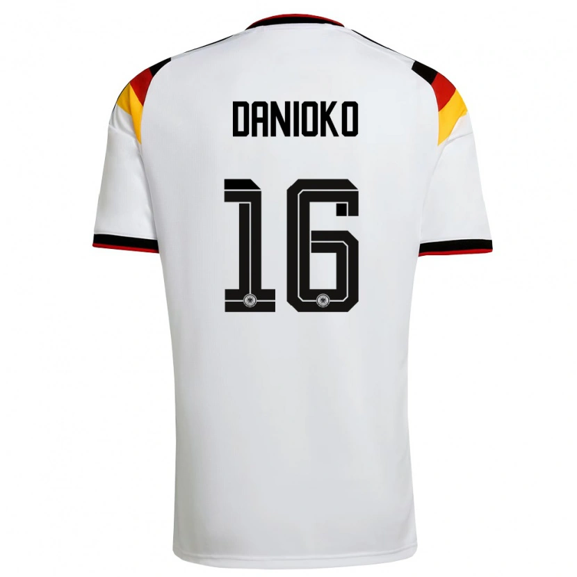 Danxen Pánské Německo Leeron Danioko #16 Bílá Černá Červená Domů Hráčské Dresy 26-28 Dres