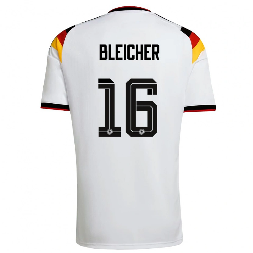 Danxen Pánské Německo Franz Xaver Bleicher #16 Bílá Černá Červená Domů Hráčské Dresy 26-28 Dres