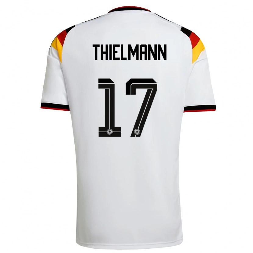 Danxen Pánské Německo Jan Thielmann #17 Bílá Černá Červená Domů Hráčské Dresy 26-28 Dres