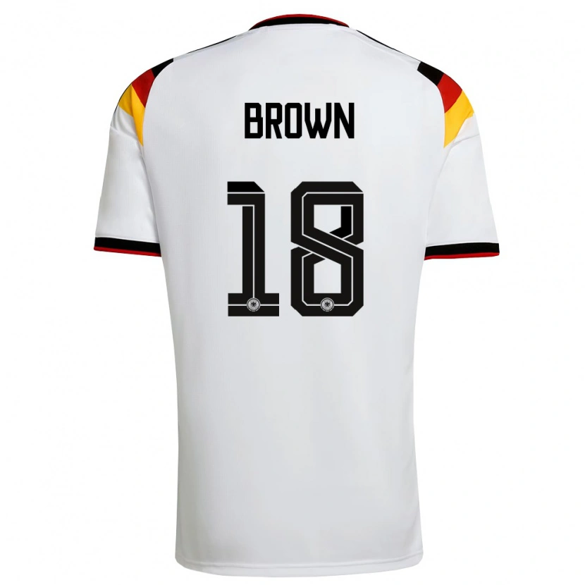 Danxen Pánské Německo Nathaniel Brown #18 Bílá Černá Červená Domů Hráčské Dresy 26-28 Dres