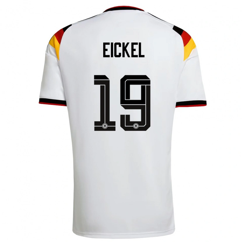 Danxen Pánské Německo Lasse Eickel #19 Bílá Černá Červená Domů Hráčské Dresy 26-28 Dres