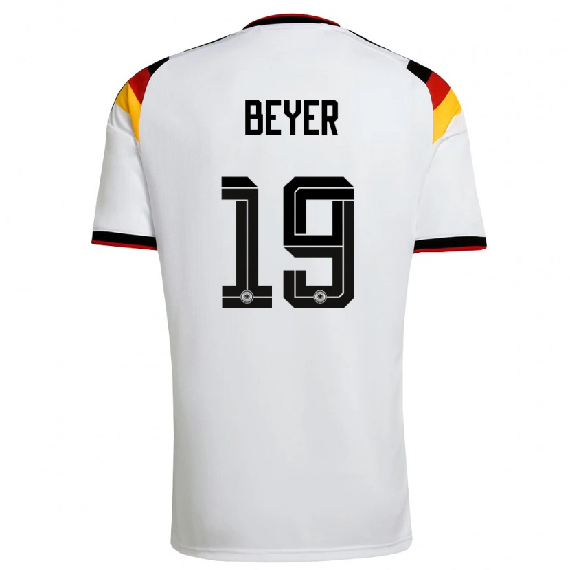 Danxen Pánské Německo Jordan Beyer #19 Bílá Černá Červená Domů Hráčské Dresy 26-28 Dres