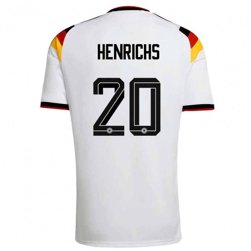 Danxen Pánské Německo Benjamin Henrichs #20 Bílá Černá Červená Domů Hráčské Dresy 26-28 Dres