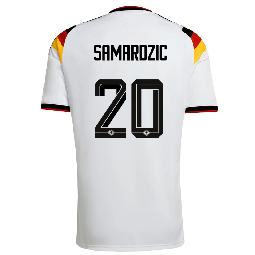 Danxen Pánské Německo Lazar Samardzic #20 Bílá Černá Červená Domů Hráčské Dresy 26-28 Dres