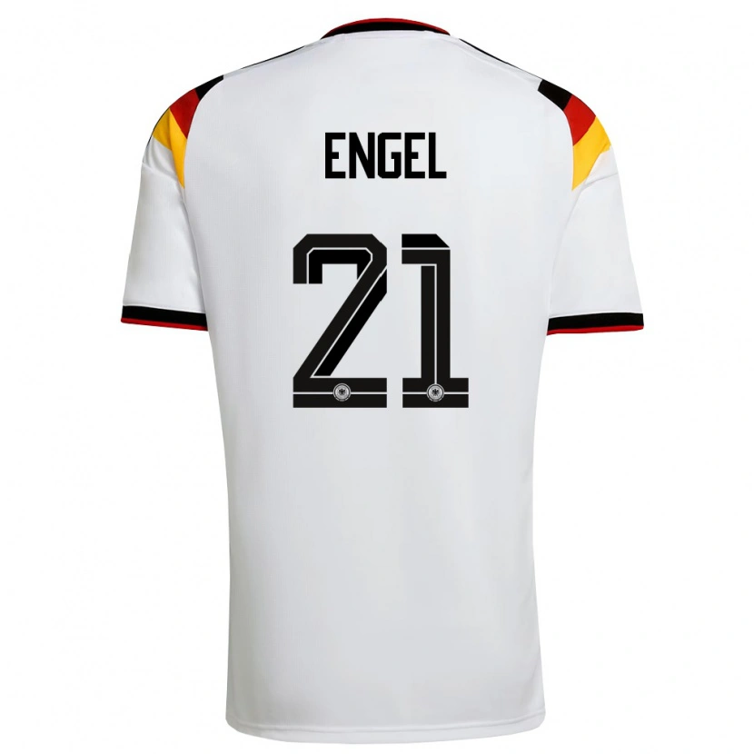 Danxen Pánské Německo Oskar Engel #21 Bílá Černá Červená Domů Hráčské Dresy 26-28 Dres