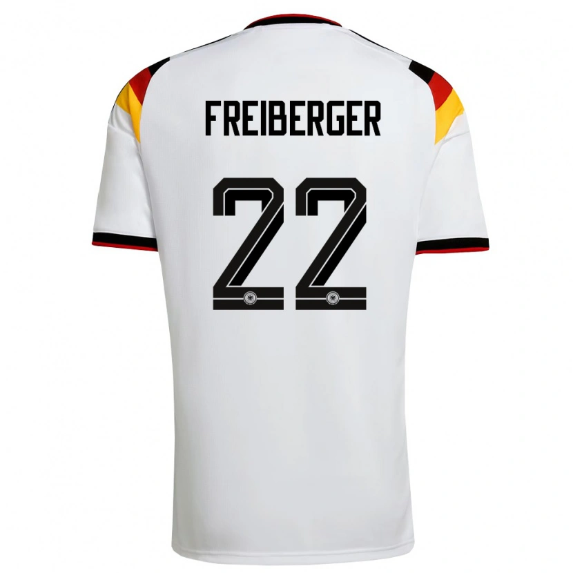 Danxen Pánské Německo Benjamin Freiberger #22 Bílá Černá Červená Domů Hráčské Dresy 26-28 Dres