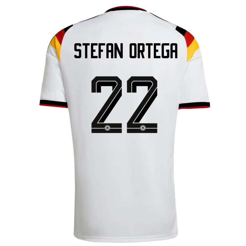 Danxen Pánské Německo Stefan Ortega #22 Bílá Černá Červená Domů Hráčské Dresy 26-28 Dres