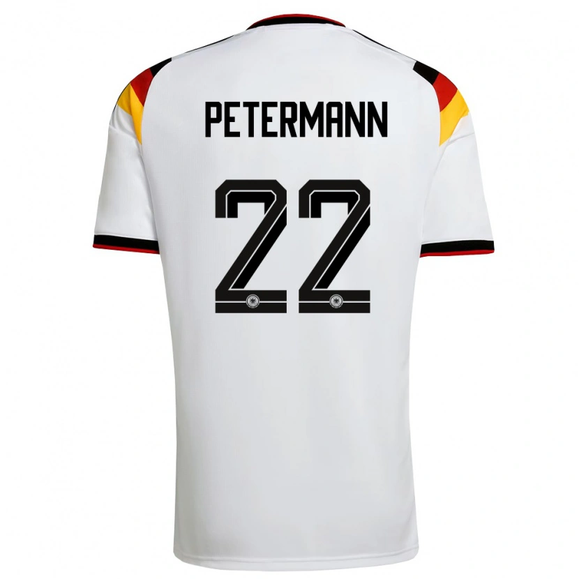 Danxen Pánské Německo Lena Petermann #22 Bílá Černá Červená Domů Hráčské Dresy 26-28 Dres