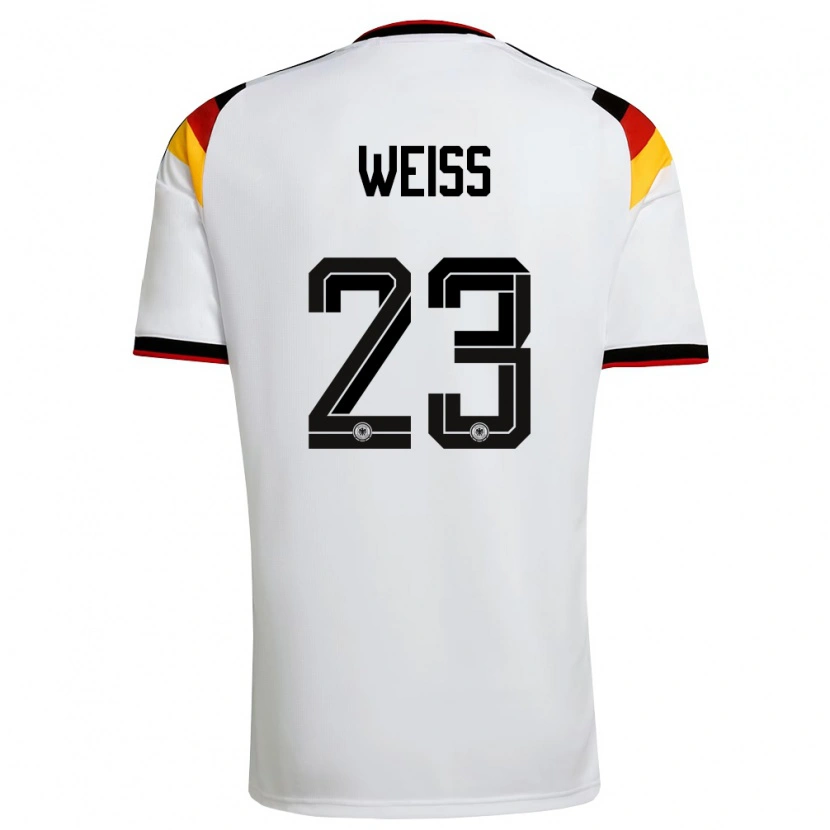 Danxen Pánské Německo Max Weiß #23 Bílá Černá Červená Domů Hráčské Dresy 26-28 Dres