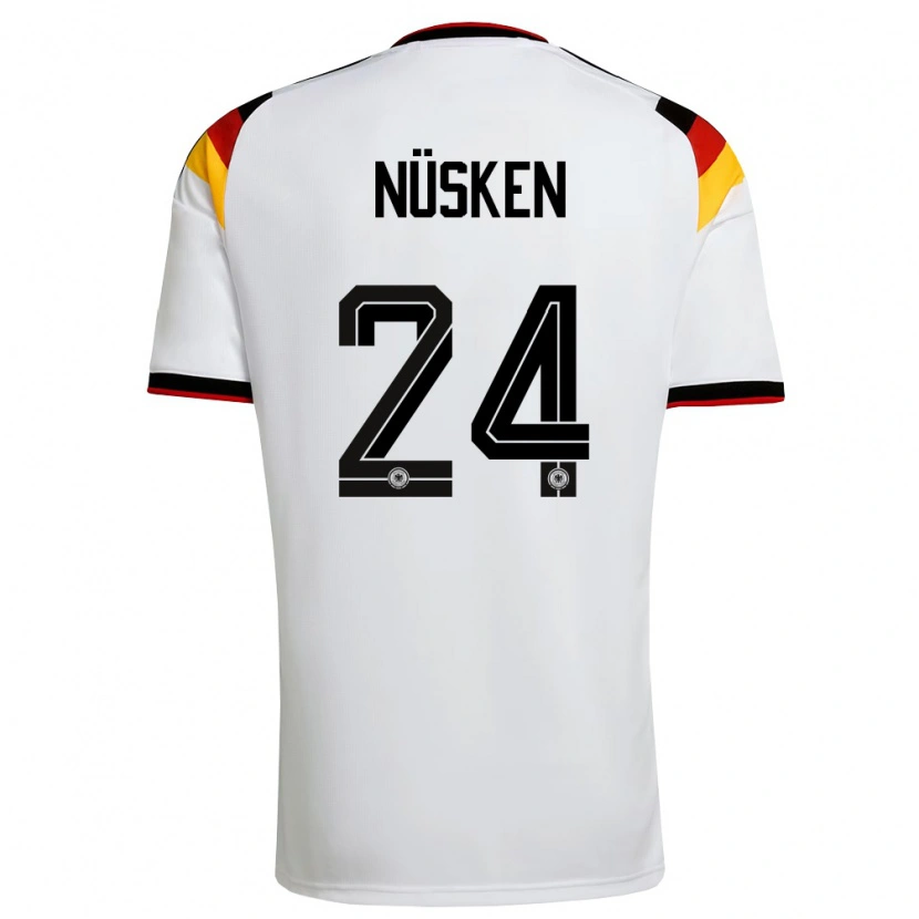 Danxen Pánské Německo Sjoeke Nusken #24 Bílá Černá Červená Domů Hráčské Dresy 26-28 Dres