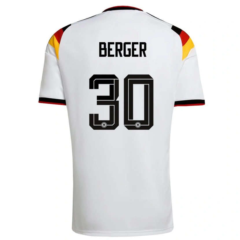 Danxen Pánské Německo Ann Katrin Berger #30 Bílá Černá Červená Domů Hráčské Dresy 26-28 Dres